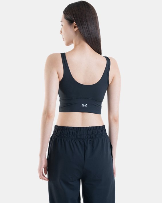 Women's UA Meridian Fitted Crop Tank in Black image number 1